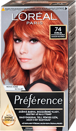 barva na vlasy Mango intenzivní měděná 74 L'ORÉAL PARiS PRÉFÉRENCE