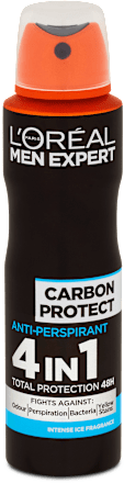 antiperspirant sprej 4 v 1 Carbon Protect L'ORÉAL PARiS MEN EXPERT