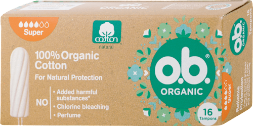 100 % Organic Cotton tampóny Super o.b.