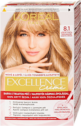 Tartós hajfesték, világos hamvasszőke 8.1 L'ORÉAL PARiS EXCELLENCE Creme