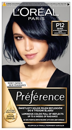 Farba do włosów P12 SEOUL Intensywna Granatowa Czerń L'ORÉAL PARiS PRÉFÉRENCE