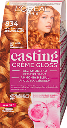Hajszínező, arany karamell 834 L'ORÉAL PARiS CASTING Crème Gloss