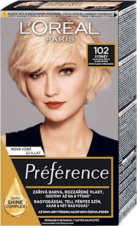 barva na vlasy Velmi velmi světlá blond duhová 102 L'ORÉAL PARiS PRÉFÉRENCE