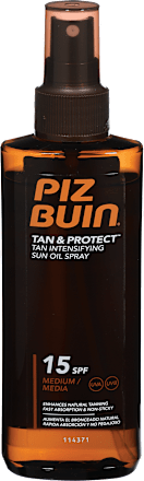 Olje v spreju za sončenje in intenzivnejšo porjavitev Tan & Protect, ZF 15 PIZ BUIN