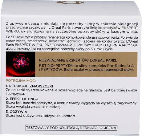 Krem przeciwzmarszczkowy ujędrniający na noc 50+ Ekspert Wieku L'ORÉAL PARiS