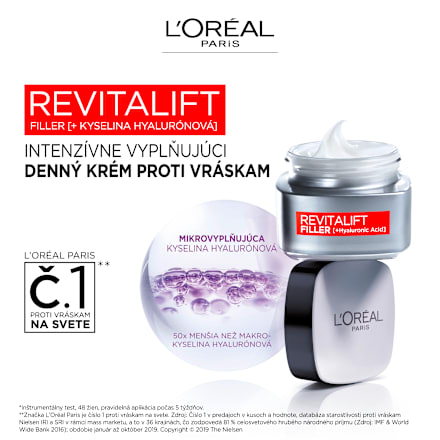 Intenzívne vyplňujúci denný pleťový krém Revitalift Filler  L'ORÉAL PARiS REVITALIFT