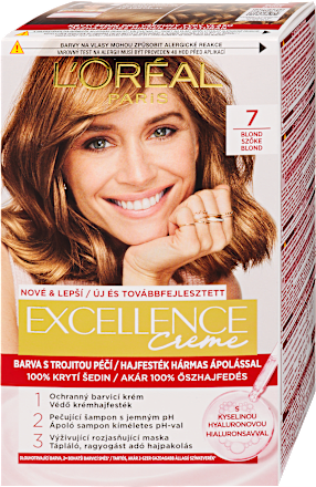 Tartós hajfesték, szőke 7 L'ORÉAL PARiS EXCELLENCE Creme