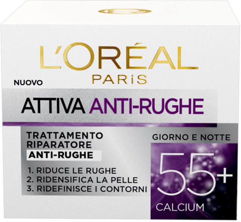 Trattamento riparatore anti-rughe giorno e notte 55+ Attiva Anti-Rughe L'ORÉAL PARiS