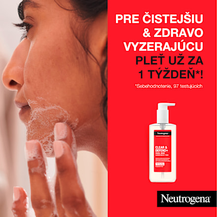 Čistiaci pleťový gél proti akné Clear & Defend+ Neutrogena