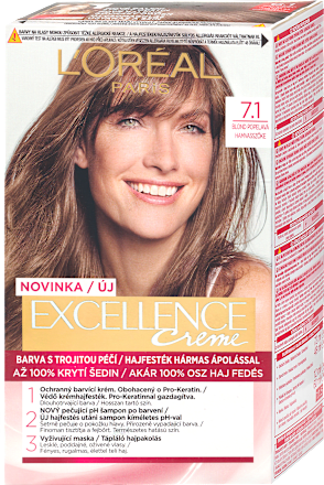 barva na vlasy Blond popelavá 7.1 L'ORÉAL PARiS EXCELLENCE Creme