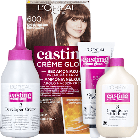 Farba na vlasy - 600 svetlý gaštan L'ORÉAL PARiS CASTING Crème Gloss