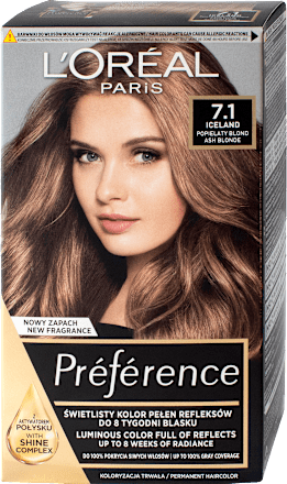 Boja za kosu - Iceland L 7.1 Ash Blonde L'ORÉAL PARiS PRÉFÉRENCE
