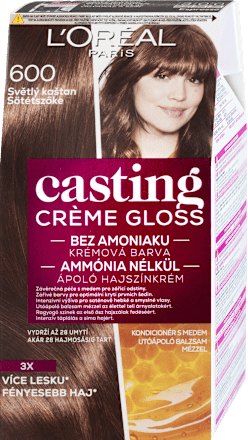 Farba na vlasy - 600 svetlý gaštan L'ORÉAL PARiS CASTING Crème Gloss