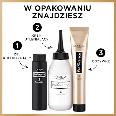 Farba do włosów 8.23 SANTORINI Jasny Blond Opalizująco-Złocisty L'ORÉAL PARiS PRÉFÉRENCE