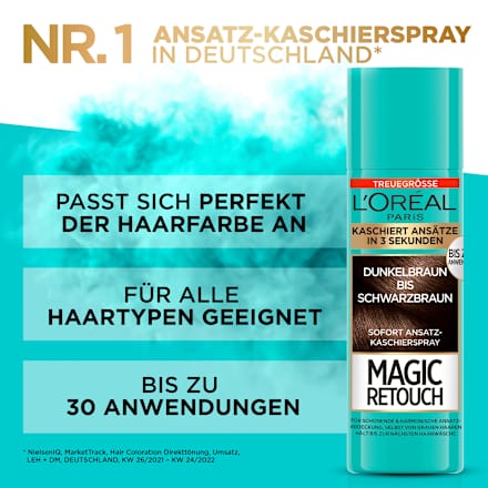 Magic Retouch Sofort Ansatz-Kaschierspray - dunkelbraun bis schwarzbraun L'ORÉAL PARiS MAGIC RETOUCH
