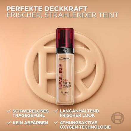 Foundation Infaillible 32H Fresh Wear, 20 Ivory, LSF 25 L'ORÉAL PARiS