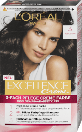 Creme 3-Fach Pflege Creme Farbe - Nr. 3 Dunkelbraun L'ORÉAL PARiS EXCELLENCE Creme