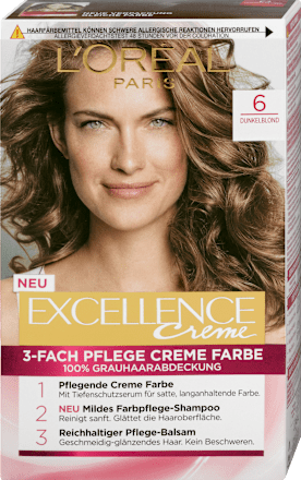 Creme 3-Fach Pflege Creme Farbe - Nr. 6 Dunkelblond L'ORÉAL PARiS EXCELLENCE Creme