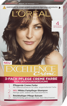 Creme 3-Fach Pflege Creme Farbe - Nr. 4 Mittelbraun L'ORÉAL PARiS EXCELLENCE Creme