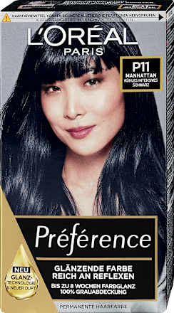 Permanente Haarfarbe - Nr. P 11 Manhattan Kühles intensives Schwarz L'ORÉAL PARiS PRÉFÉRENCE