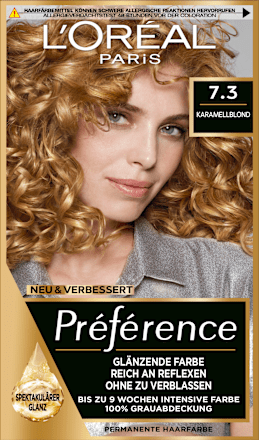 Permanente Haarfarbe - Nr. 7.3 Florida Karamellblond L'ORÉAL PARiS PRÉFÉRENCE