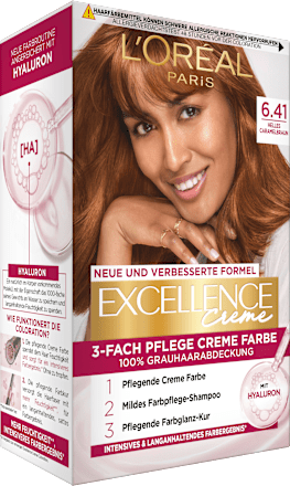 Haarfarbe 6.41 helles Caramelbraun, 1 St L'ORÉAL PARiS EXCELLENCE Creme