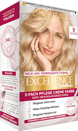 Haarfarbe 9 Hellblond L'ORÉAL PARiS EXCELLENCE Creme