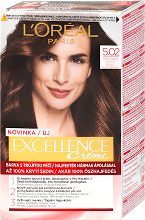 barva na vlasy 5.02 světle hnědá duhová L'ORÉAL PARiS EXCELLENCE Creme