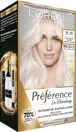 Haarfarbe 11.11 Ultra Helles Kühles Kristall-Blond L'ORÉAL PARiS PRÉFÉRENCE
