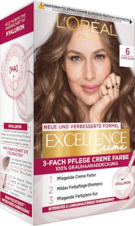Haarfarbe 6 Dunkelblond L'ORÉAL PARiS EXCELLENCE Creme