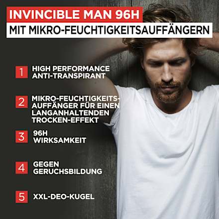Antitranspirant Deo Roll-on Invincible L'ORÉAL PARiS MEN EXPERT