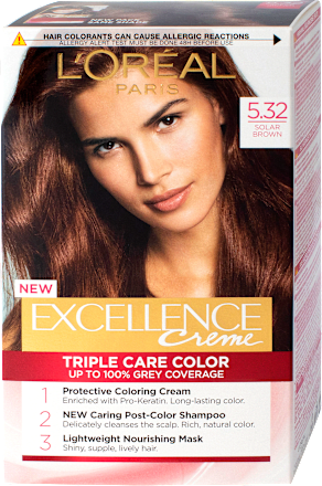 Боя за коса Excellence Creme, Nr.5.32 Слънчево-кафяво L'ORÉAL PARiS EXCELLENCE Creme