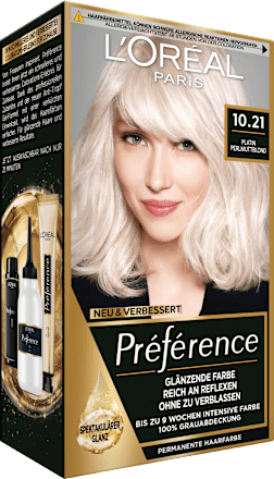 Haarfarbe 10.21 Platin Perlmuttblond L'ORÉAL PARiS PRÉFÉRENCE
