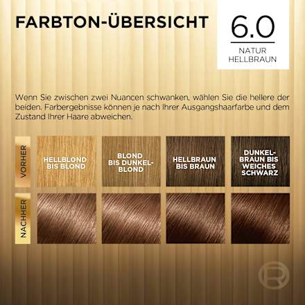 Haarfarbe 6 Natur Hellbraun L'ORÉAL PARiS PRÉFÉRENCE