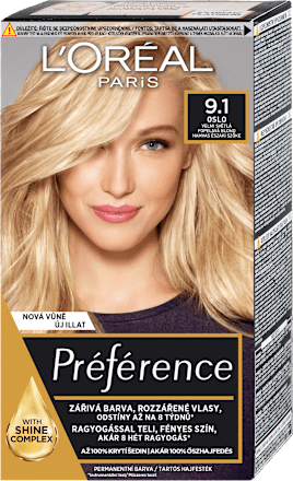 barva na vlasy Oslo velmi světlá popelavá blond 9.1 L'ORÉAL PARiS PRÉFÉRENCE