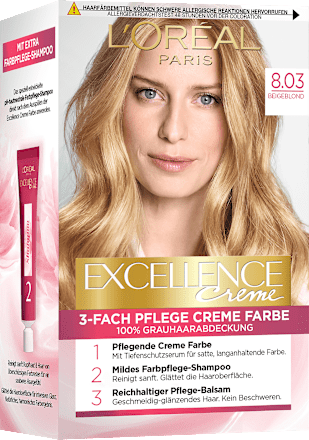 Haarfarbe 8.03 Helles Beige Blonde L'ORÉAL PARiS EXCELLENCE Creme
