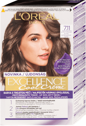 barva na vlasy ultra popelavá blond 7.11 L'ORÉAL PARiS EXCELLENCE Creme