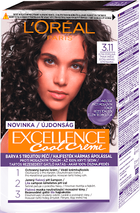 barva na vlasy ultra popelavá tmavá hnědá 3.11 L'ORÉAL PARiS EXCELLENCE Creme
