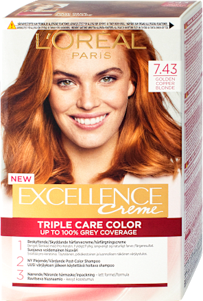 Boja za kosu - 7.43 Golden Copper Blonde L'ORÉAL PARiS EXCELLENCE Creme