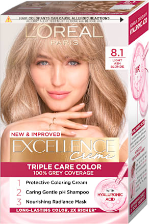 Boja za kosu - 8.1 Light Ash Blonde L'ORÉAL PARiS EXCELLENCE Creme