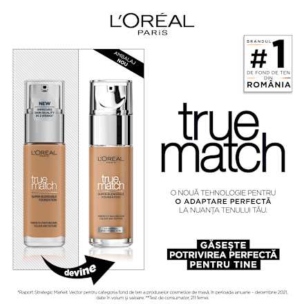 True Match fond de ten 1N Ivory L'ORÉAL PARiS