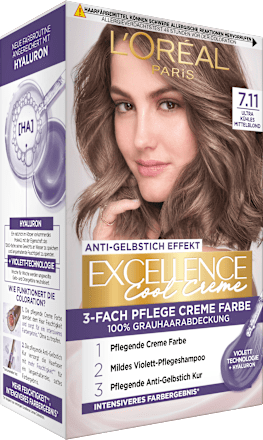 Haarfarbe Cool Creme 7.11 Mittelblond L'ORÉAL PARiS EXCELLENCE Creme