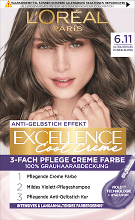 Excellence Cool Creme Haarfarbe - Nr. 6.11 Ultra Kühles Dunkelblond L'ORÉAL PARiS EXCELLENCE Creme
