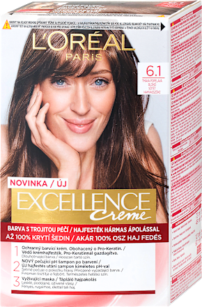 Farba na vlasy - 6.1 tmavá blond popolavá L'ORÉAL PARiS EXCELLENCE Creme