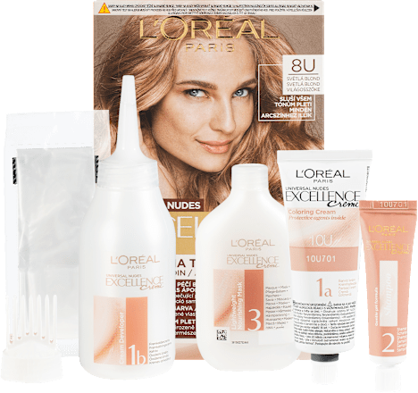 barva na vlasy Nudes Světlá blond 8U L'ORÉAL PARiS EXCELLENCE Creme