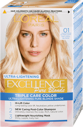 Barva za lase, 01 Ultra svetlo naravno blond  L'ORÉAL PARiS EXCELLENCE Creme