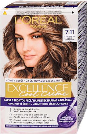 Tartós hajfesték, extra hamvas szőke 7.11 L'ORÉAL PARiS EXCELLENCE Creme