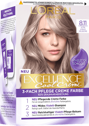 Boja za kosu – 8.11 Ultra Ash Light Blonde L'ORÉAL PARiS EXCELLENCE Creme