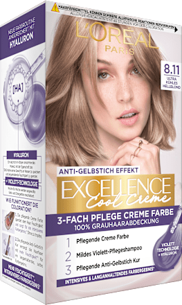 Haarfarbe Cool Creme 8.11 Hellblond  L'ORÉAL PARiS EXCELLENCE Creme