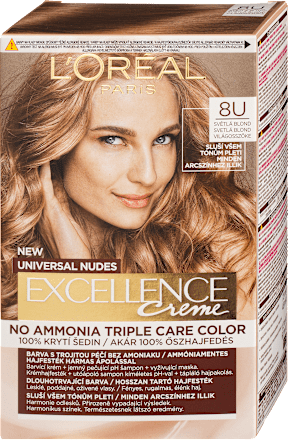 barva na vlasy Nudes Světlá blond 8U L'ORÉAL PARiS EXCELLENCE Creme